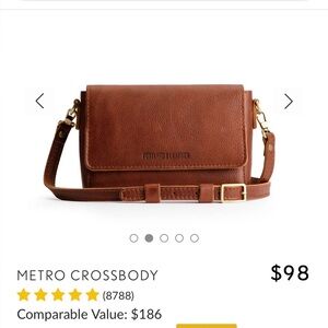 Portland Leather Metro Crossbody in Chestnut Brown with Gold Hardware
